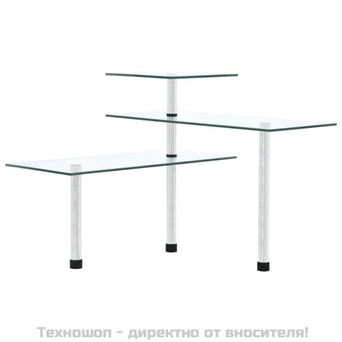 3-етажен ъглов кухненски рафт, закалено стъкло