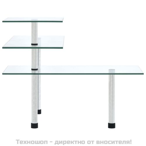 3-етажен ъглов кухненски рафт, закалено стъкло