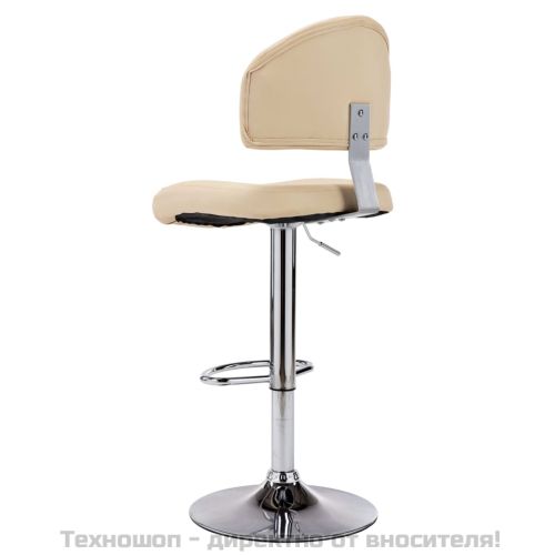 Бар табуретки, 2 бр, кремави, изкуствена кожа