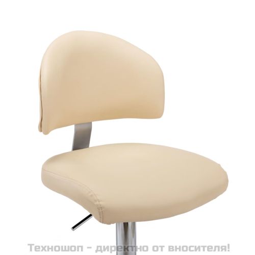 Бар табуретки, 2 бр, кремави, изкуствена кожа