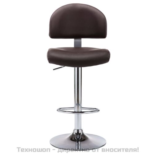 Бар табуретки, 2 бр, кафяви, изкуствена кожа