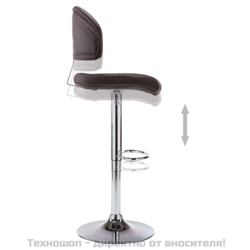 Бар табуретки, 2 бр, кафяви, изкуствена кожа