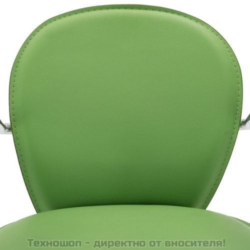 Бар табуретки с подлакътници, 2 бр, зелени, изкуствена кожа