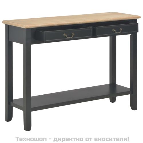 Конзолна маса, черна, 110x35x80 cм, дърво