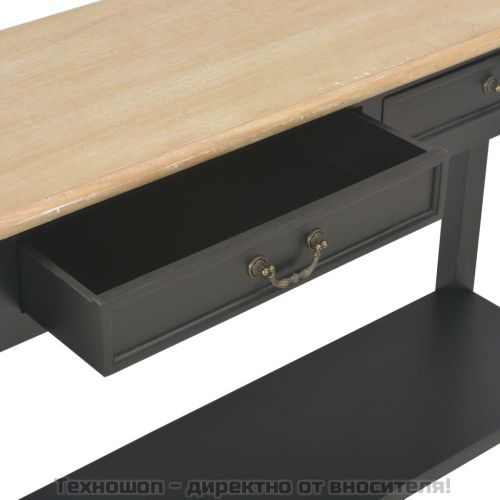 Конзолна маса, черна, 110x35x80 cм, дърво