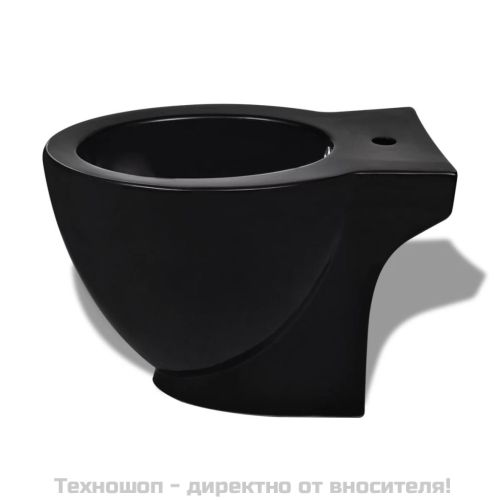 Комплект стояща тоалетна и биде, черна, керамика