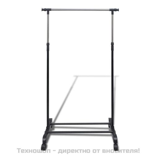 Регулируеми стойки за дрехи, 2 бр, 1 релса