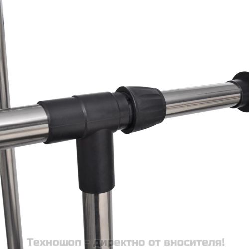 Регулируеми стойки за дрехи, 2 бр, 2 релси