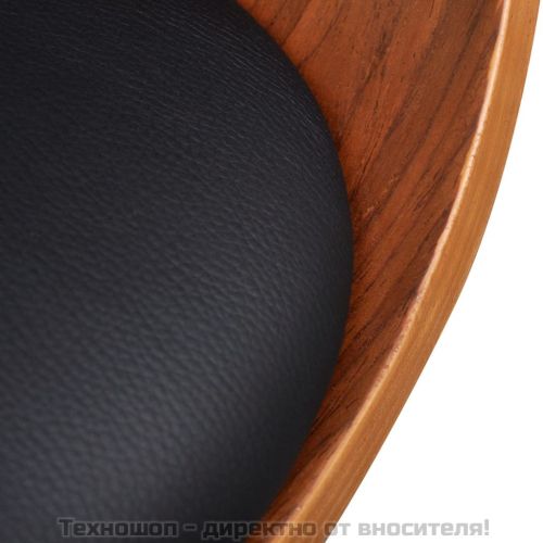 Трапезни столове, 6 бр, извито дърво и изкуствена кожа