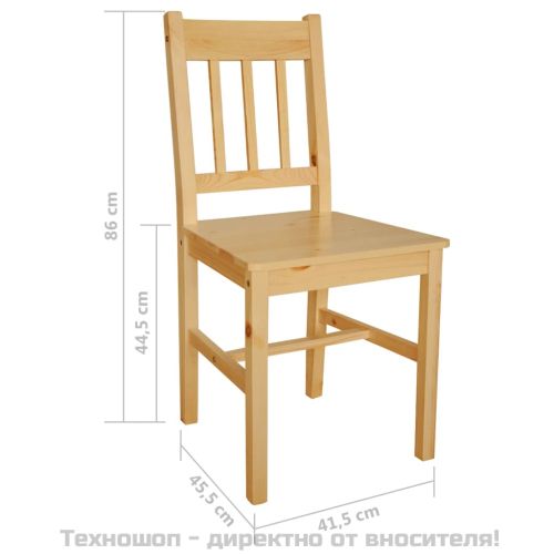 Трапезни столове, 6 бр, борова дървесина