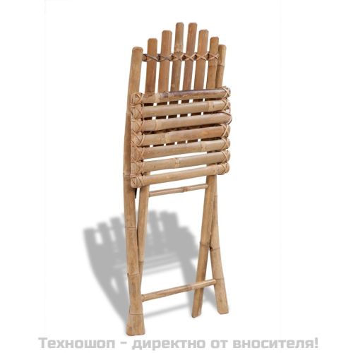 Сгъваеми външни столове, 4 бр, бамбук