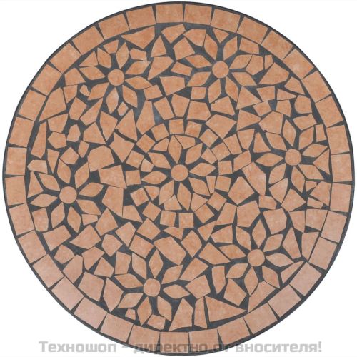 Бистро комплект, 3 части, керамични плочки в цвят теракота
