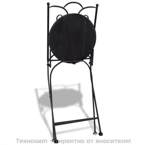 Бистро комплект, 3 части, керамични плочки в теракотено и бяло