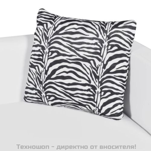 Комплект дивани, 2 и 3-местен, изкуствена кожа, бял