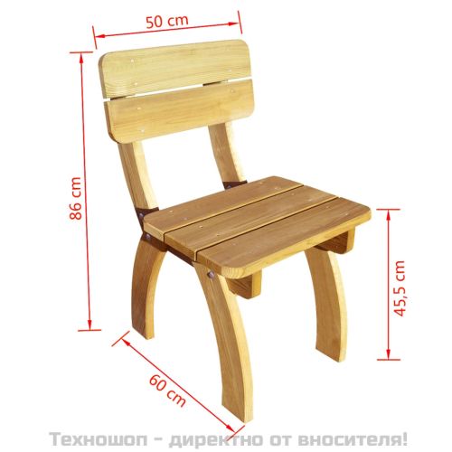 Градински столове, 2 бр, импрегниран бор