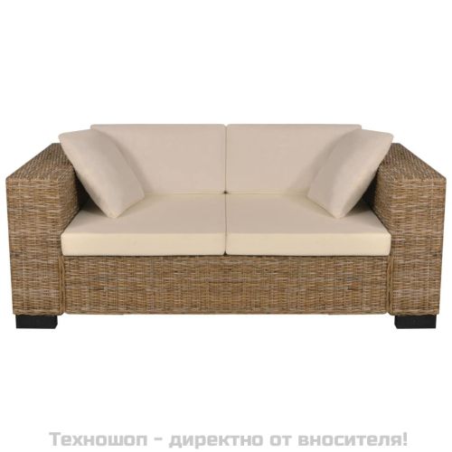 Комплект дивани -двуместен и триместен, естествен ратан