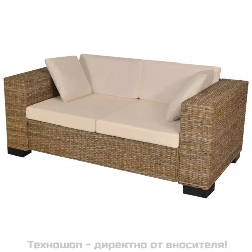 Комплект дивани -двуместен и триместен, естествен ратан