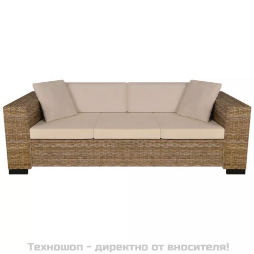 Комплект дивани -двуместен и триместен, естествен ратан