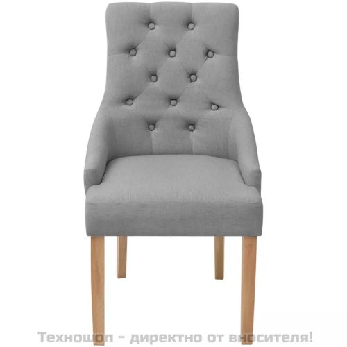 Трапезни столове, 4 бр, светлосиви, текстил