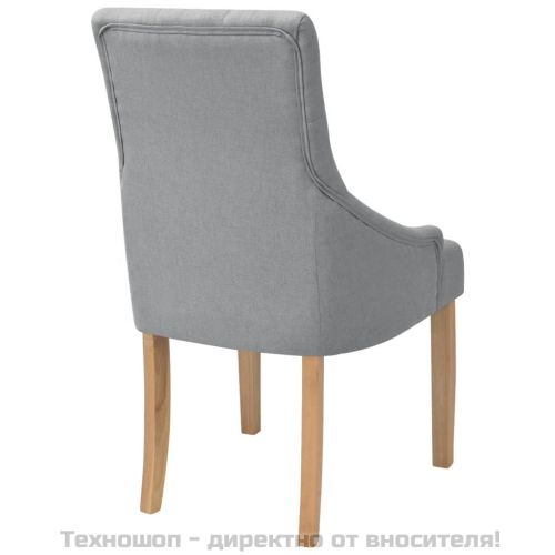 Трапезни столове, 6 бр, светлосиви, плат