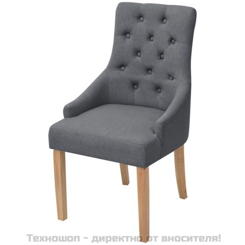 Трапезни столове, 4 бр, тъмносиви, текстил
