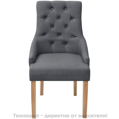 Трапезни столове, 4 бр, тъмносиви, текстил