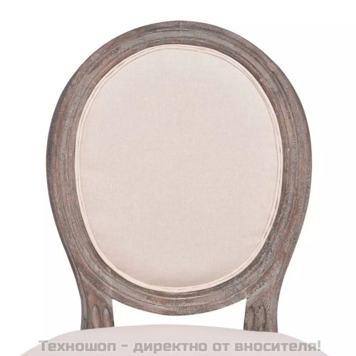 Трапезни столове, 6 бр, кремави, текстил