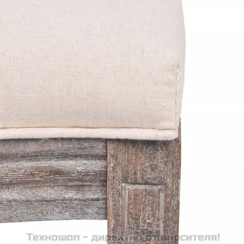 Трапезни столове, 6 бр, кремави, текстил