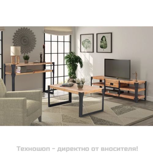 Комплект 3 бр мебели за дневна, акациев масив