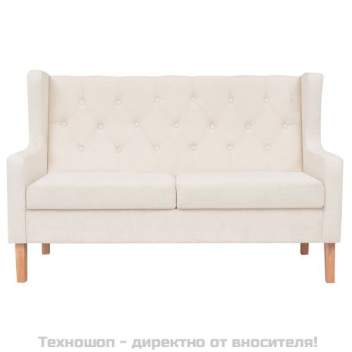 Комплект дивани от 2 части текстил кремавобял