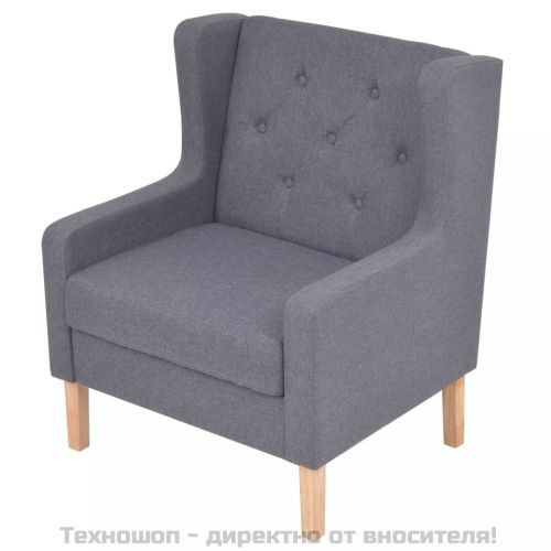 Комплект дивани от 2 части текстил сив