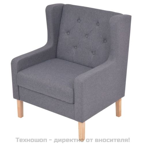 Комплект дивани от 2 части текстил сив