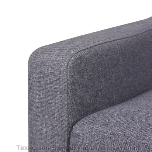 Комплект дивани от 2 части текстил сив