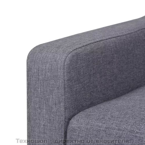 Комплект дивани от 2 части текстил сив