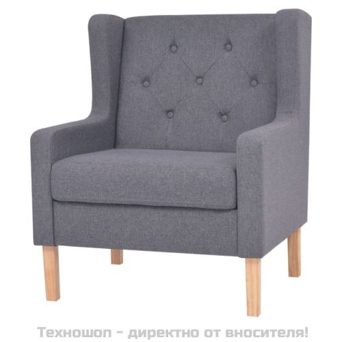 Комплект дивани от 3 части текстил сив