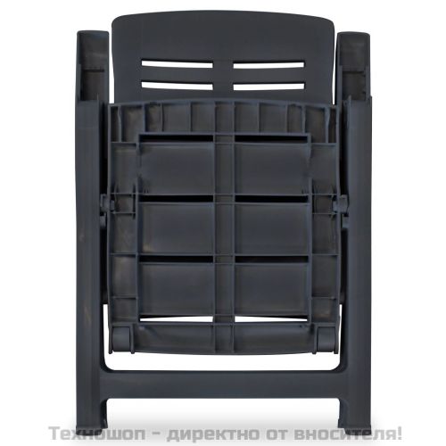 Накланящи се градински столове, 6 бр, пластмаса, антрацит