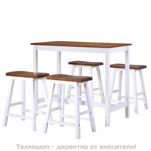 Бар маса и столове, 5 части, дървен масив