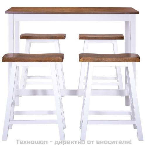 Бар маса и столове, 5 части, дървен масив