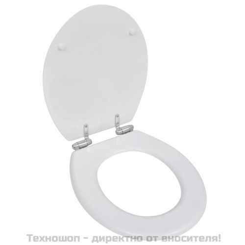 Тоалетни седалки с плавно затваряне, 2 бр, МДФ, бели