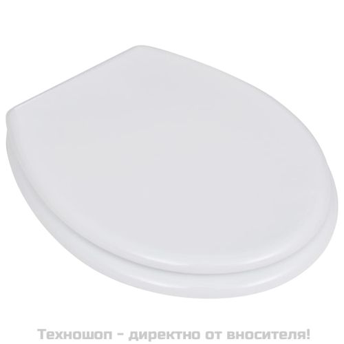 Тоалетни седалки с капаци, 2 бр, МДФ, бели