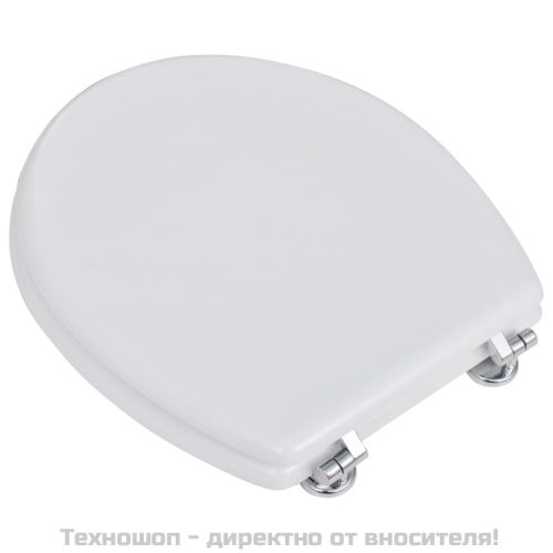Тоалетни седалки с капаци, 2 бр, МДФ, бели