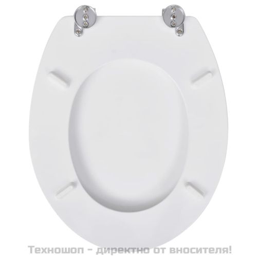 Тоалетни седалки с капаци, 2 бр, МДФ, бели