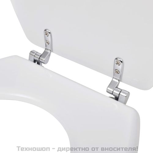 Тоалетни седалки с капаци, 2 бр, МДФ, бели