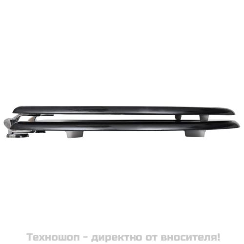 Тоалетни седалки с капаци, 2 бр, МДФ, черни