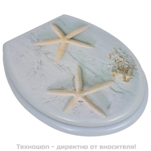 Тоалетни седалки с капаци, 2 бр, МДФ, морска звезда