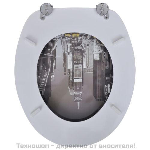 Тоалетни седалки с капаци, 2 бр, МДФ, Ню Йорк