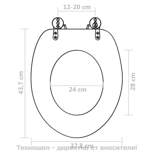 Тоалетни седалки с капаци, 2 бр, МДФ, вода
