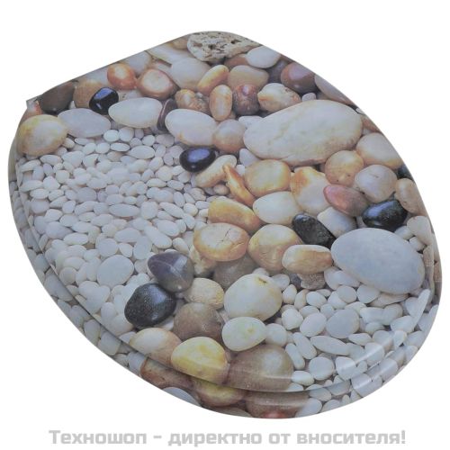 Тоалетни седалки с капаци, 2 бр, МДФ, камъчета