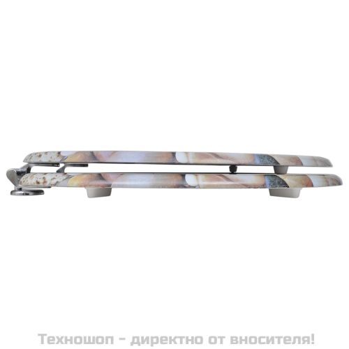 Тоалетни седалки с капаци, 2 бр, МДФ, камъчета