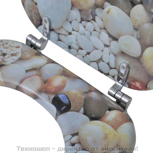 Тоалетни седалки с капаци, 2 бр, МДФ, камъчета